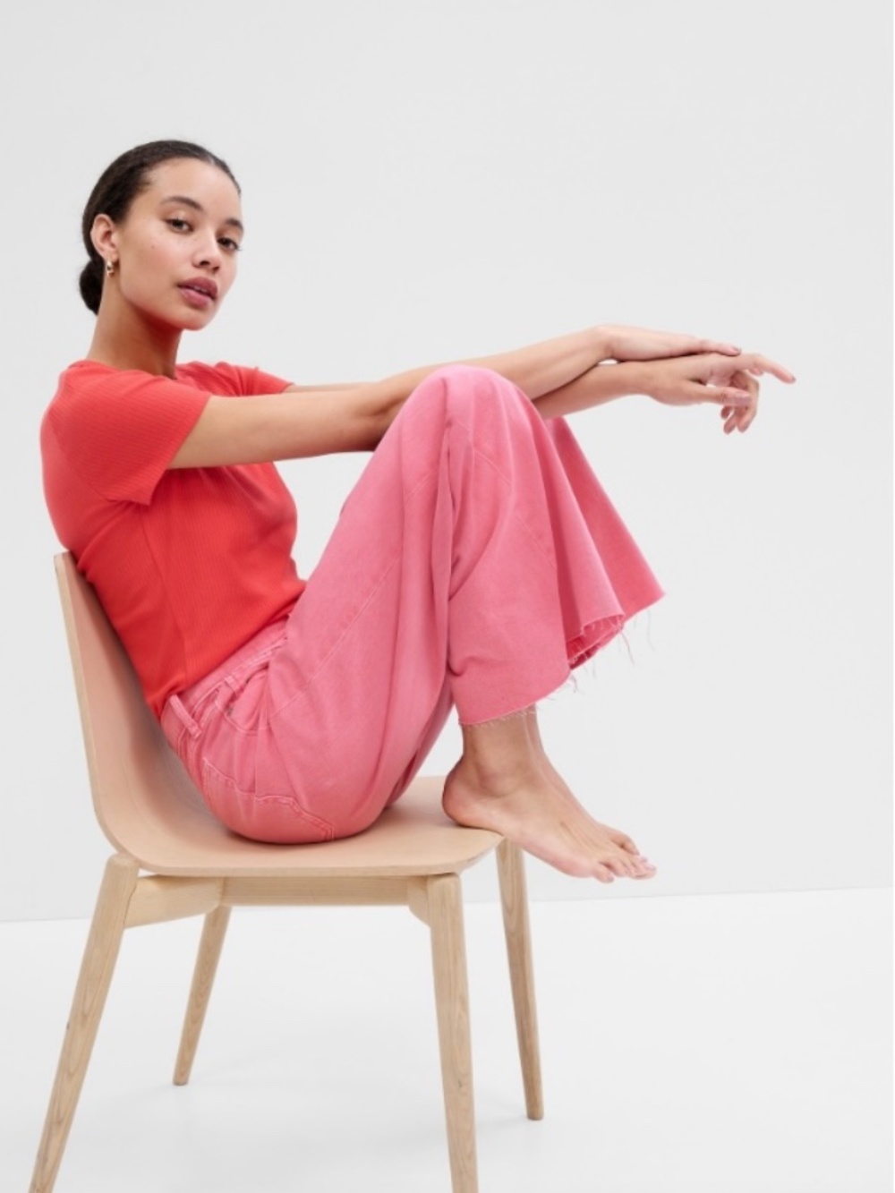 Gap high rise wide leg jeans candy choral